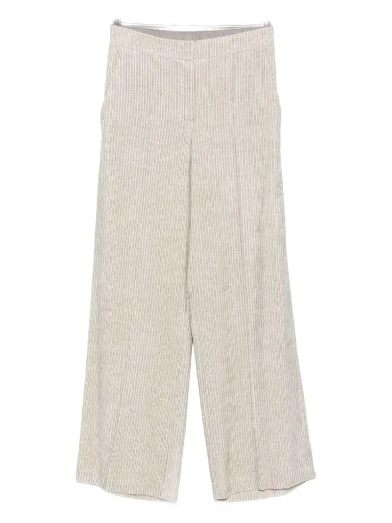 Pantaloni in Velluto a Coste Grigio Chiaro Perla