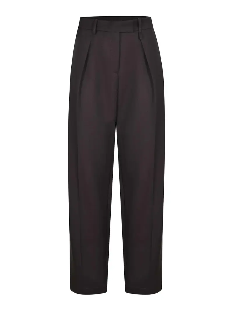 Pantaloni Realizzati In Misto Lana Marrone Scuro