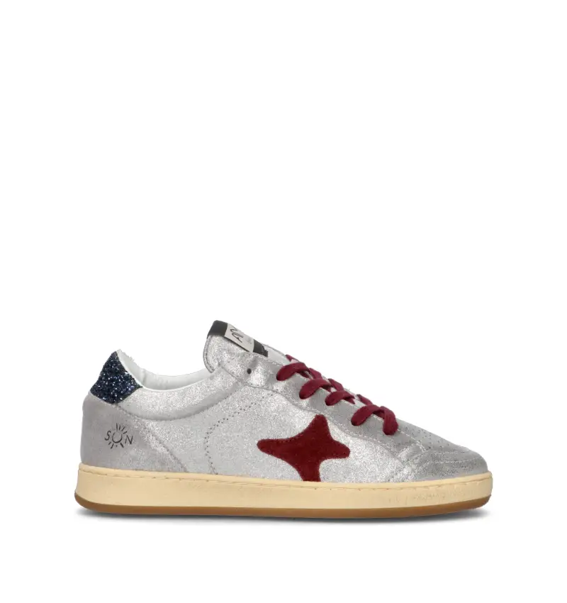 Sneaker donna argento in pelle Vario