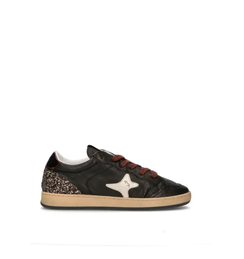 Sneaker donna nera in pelle Vario