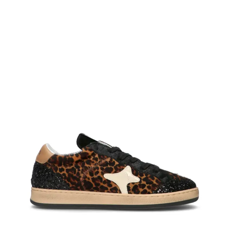 Sneaker donna nera/maculata in cavallino Vario