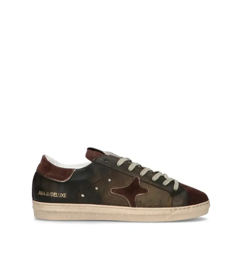 AMA BRAND Sneaker uomo marrone in pelle Vario