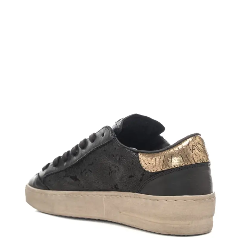 sneakers da donna con inserti laminati nere miniatura 3