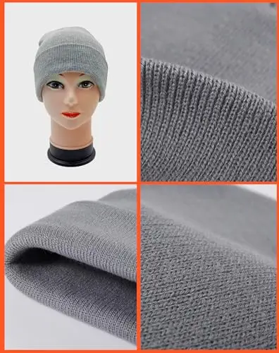 AMABILEMIA Cappello Uomo Invernale 2 Pezzi Berretto Donna Invernale in Maglia Cuffia Beanie Unisex Inverno Running miniatura 2