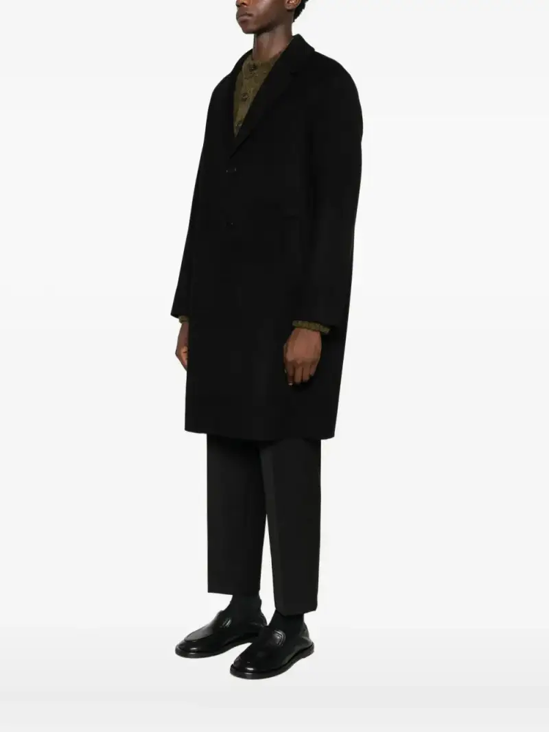 Amaranto Cappotto Nero Monopetto con Bottoni miniatura 3