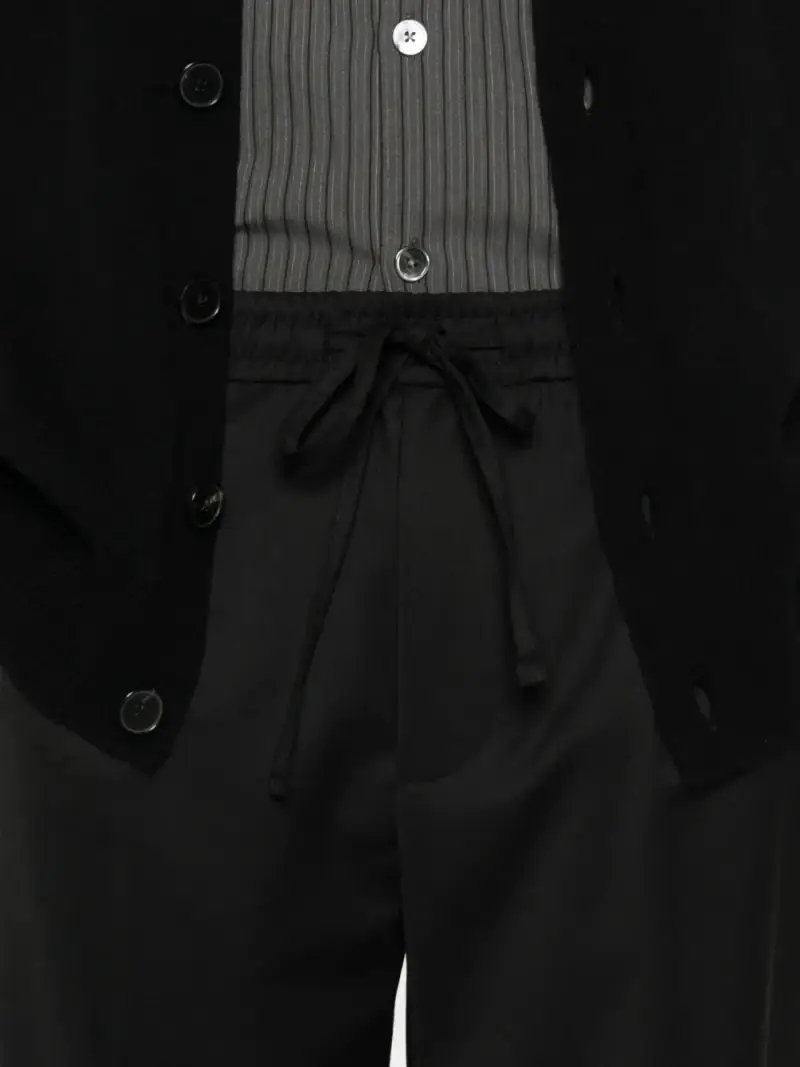 Amaranto Pantaloni Dritti Neri con Coulisse miniatura 3