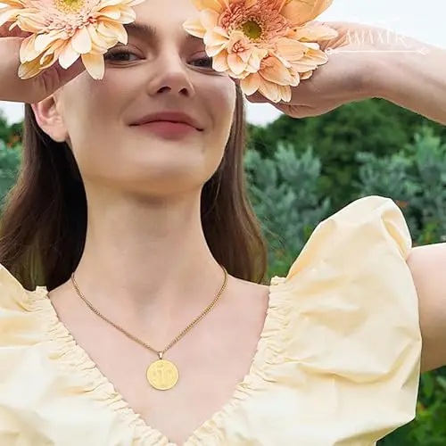 Amaxer Collana di San Benedetto di Nursia per donne, medagliette di protezione religiosa, amuleto, collana per donne e miniatura 2