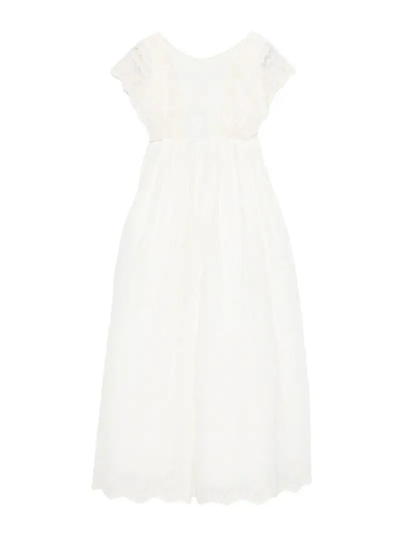 Abito Con Dettagli In Pizzo Crema