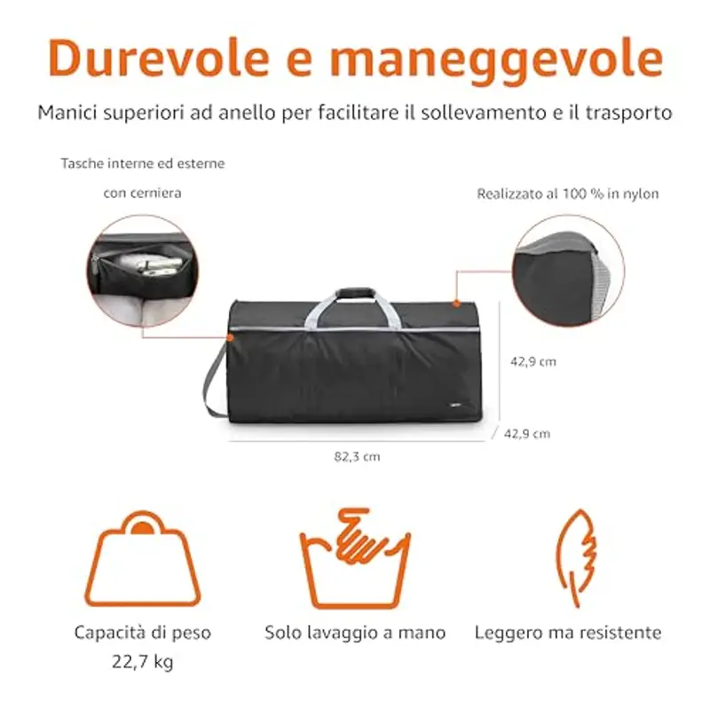 Amazon Essentials Borsone da viaggio Nero 871624 miniatura 2