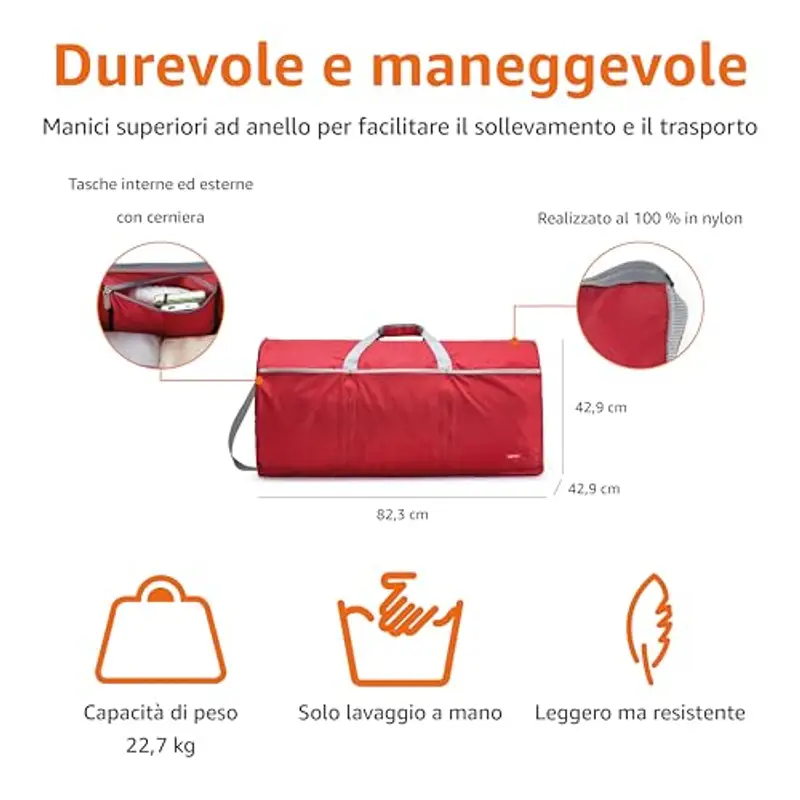 Amazon Essentials Borsone da viaggio Rosso 786281 miniatura 2