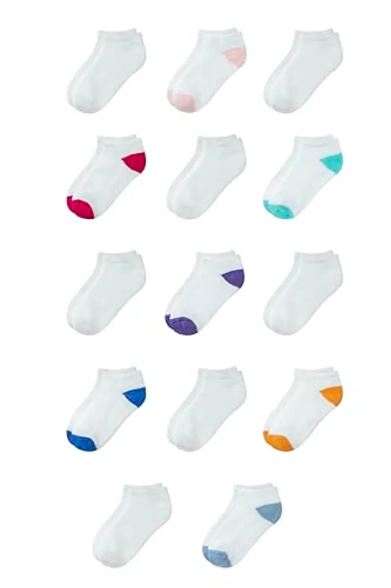 Amazon Essentials Calzino Corto in Cotone con Imbottitura Unisex Bambini e Ragazzi, 14 Paia, Bianco, 2-3 anni
