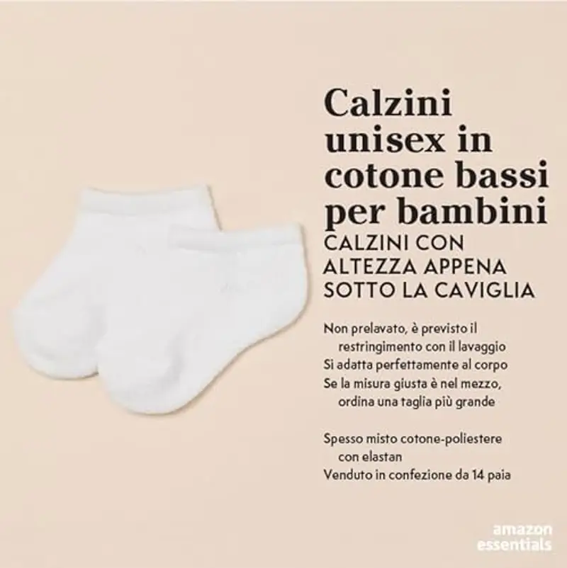 Amazon Essentials Calzino Corto in Cotone con Imbottitura Unisex Bambini e Ragazzi, 14 Paia, Nero, 8 anni miniatura 2