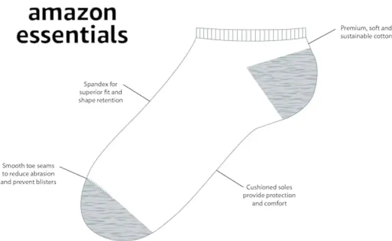 Amazon Essentials Calzino Corto in Cotone con Imbottitura Unisex Bambini e Ragazzi, 14 Paia, Nero, 8 anni miniatura 3