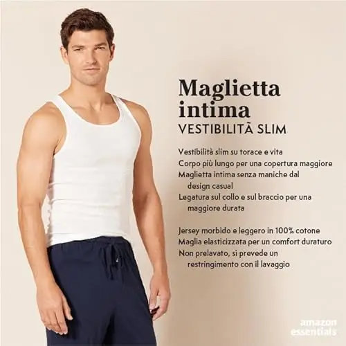 Amazon Essentials Canottiere intime Uomo Bianco 3153807 miniatura 2