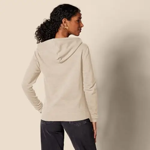 Amazon Essentials Felpa con cappuccio e cerniera in pile Donna, Avena Puntinato, XXL miniatura 3