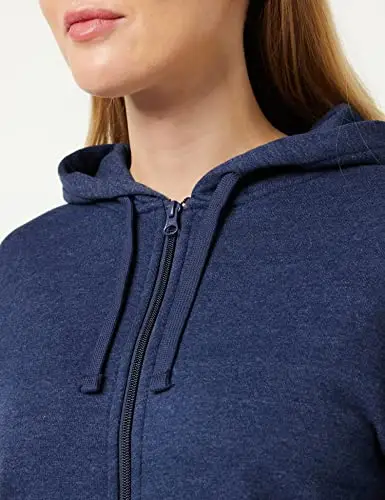 Amazon Essentials Felpa con Cappuccio e Cerniera in Pile Donna, Blu Marino Puntinato, XXL miniatura 3