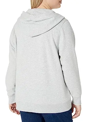 Amazon Essentials Felpa con cappuccio e cerniera in pile Donna, Grigio Chiaro Puntinato, M miniatura 2