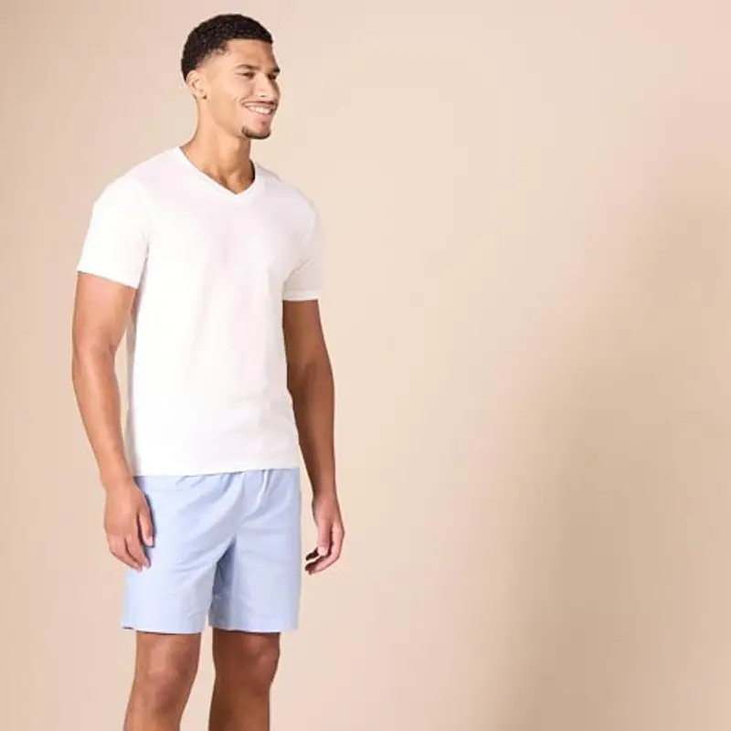 Amazon Essentials Maglietta Intima Con Scollo A V, Traspirante, In Cotone Uomo, Pacco da 6, Bianco, M miniatura 2