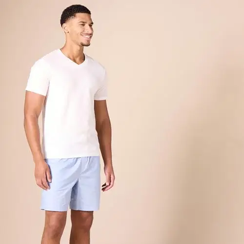 Amazon Essentials Maglietta Intima Con Scollo A V, Traspirante, In Cotone Uomo, Pacco da 6, Bianco, XS miniatura 2