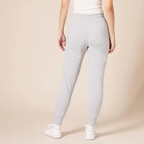 Amazon Essentials Pantaloni da Jogging in Pile con Risvolto (Disponibili in Taglie Forti) Donna, Grigio Chiaro miniatura 2