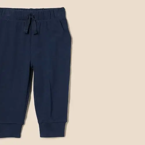 Amazon Essentials Pantaloni Senza Chiusura in Cotone Unisex Bimbi, Pacco da 3, Blu Marino/Verde Menta Pallido/Verde miniatura 2
