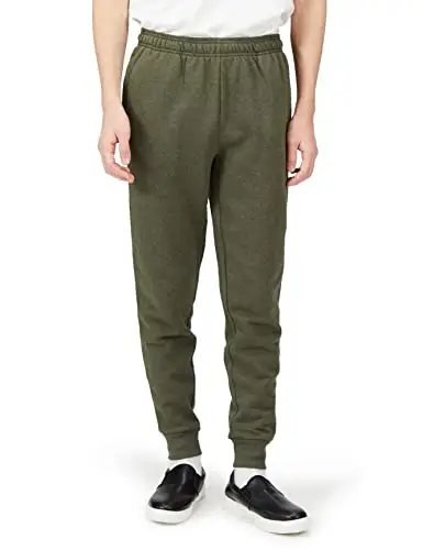 Amazon Essentials Pantaloni Sportivi da Jogging Taglio Rilassato, in Pile, Vestibilità Comoda Uomo, Verde Oliva, XS