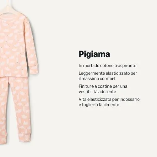 Amazon Essentials Sofia Grainge, Pigiama Unisex in Cotone, vestibilità Aderente, Confezione da 2, Rosa/Orso Polare, 24 miniatura 2