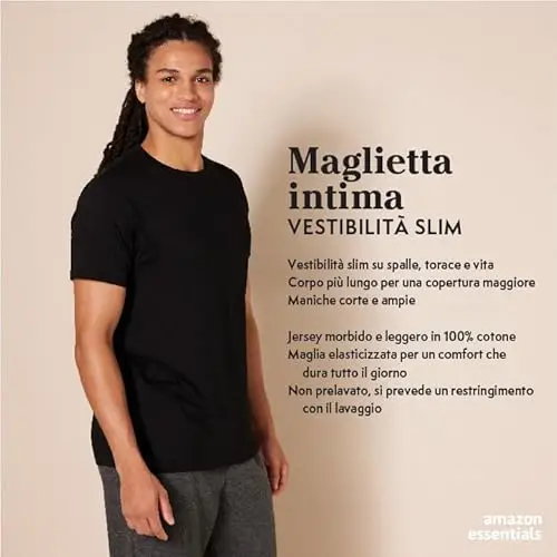 Amazon Essentials T-shirt Uomo Bianco 2577301 miniatura 2