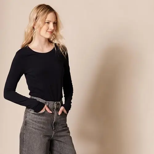 Amazon Essentials T-shirt Donna Nero 3101239 miniatura 2