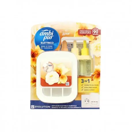 3Volution Diffusore Elettrico + Ricarica Oro E Fiori Di Vaniglia 20 Ml