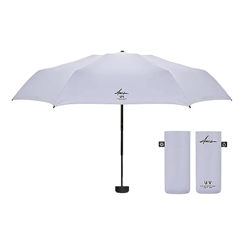 Ambra UV - Ombrello tascabile ultraleggero di alta qualità, per pioggia e sole, 215 g, 18 x 5 cm, lilla., Small