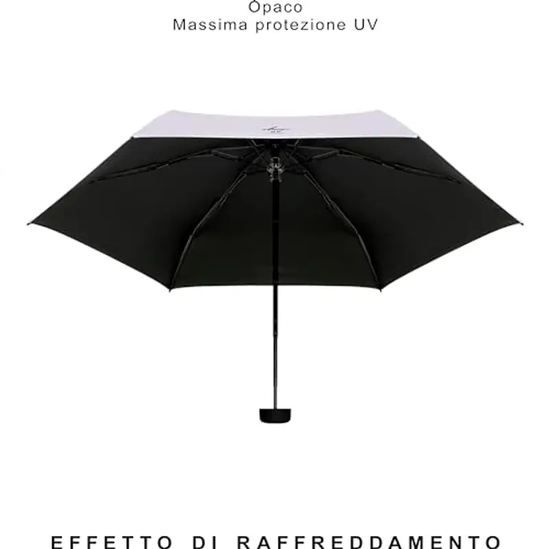 Ambra UV - Ombrello tascabile ultraleggero di alta qualità, per pioggia e sole, 215 g, 18 x 5 cm, lilla., Small miniatura 2