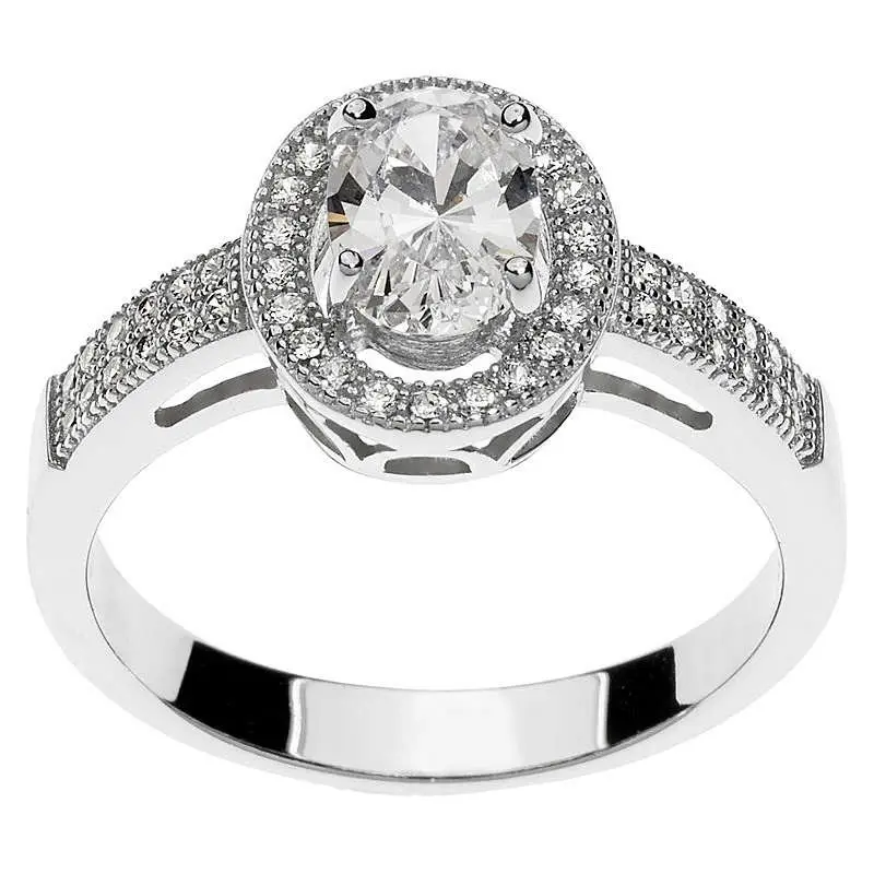 Anello In Argento E Zirconi - Aaa 019 S - Ambrosia Gioielli