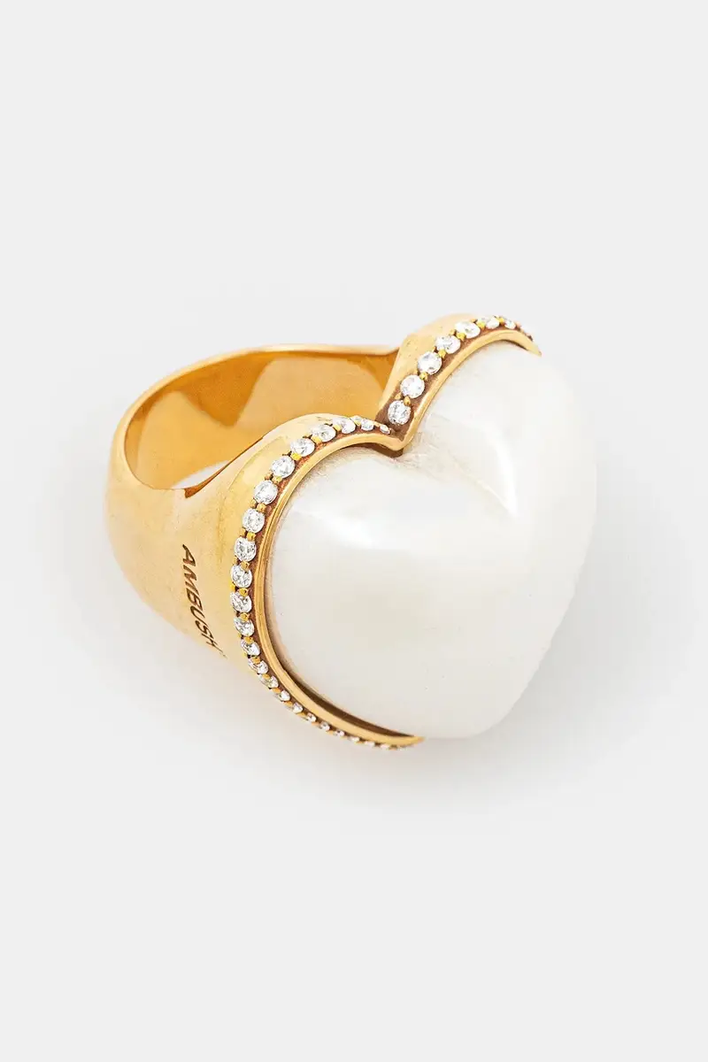 anello in argento Large Pearl Heart Ring 12115243 Oro
