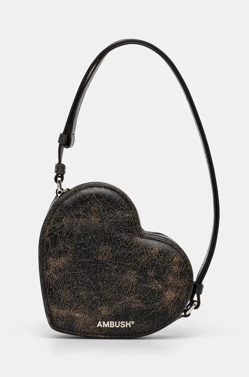 borsetta Crackle Heart Shoulder Bag colore nero BWNN006F24LEA0011000