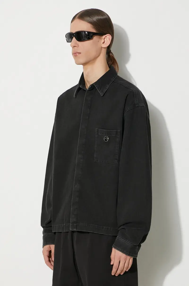 camicia in cotone Boxy Fit Longleeve Denim Shirt uomo colore nero BMYD002S24DEN miniatura 4