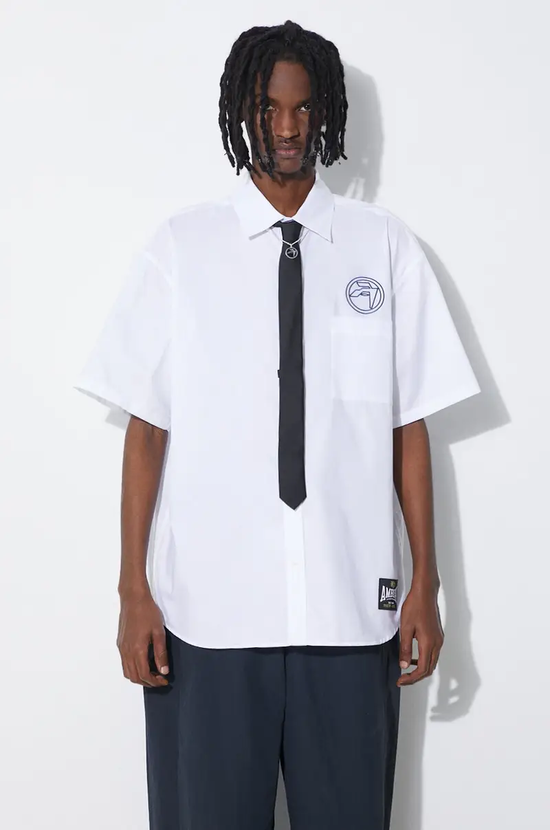 camicia in cotone Circle Emblem S/S Shirt uomo colore bianco BMGG001S24FAB