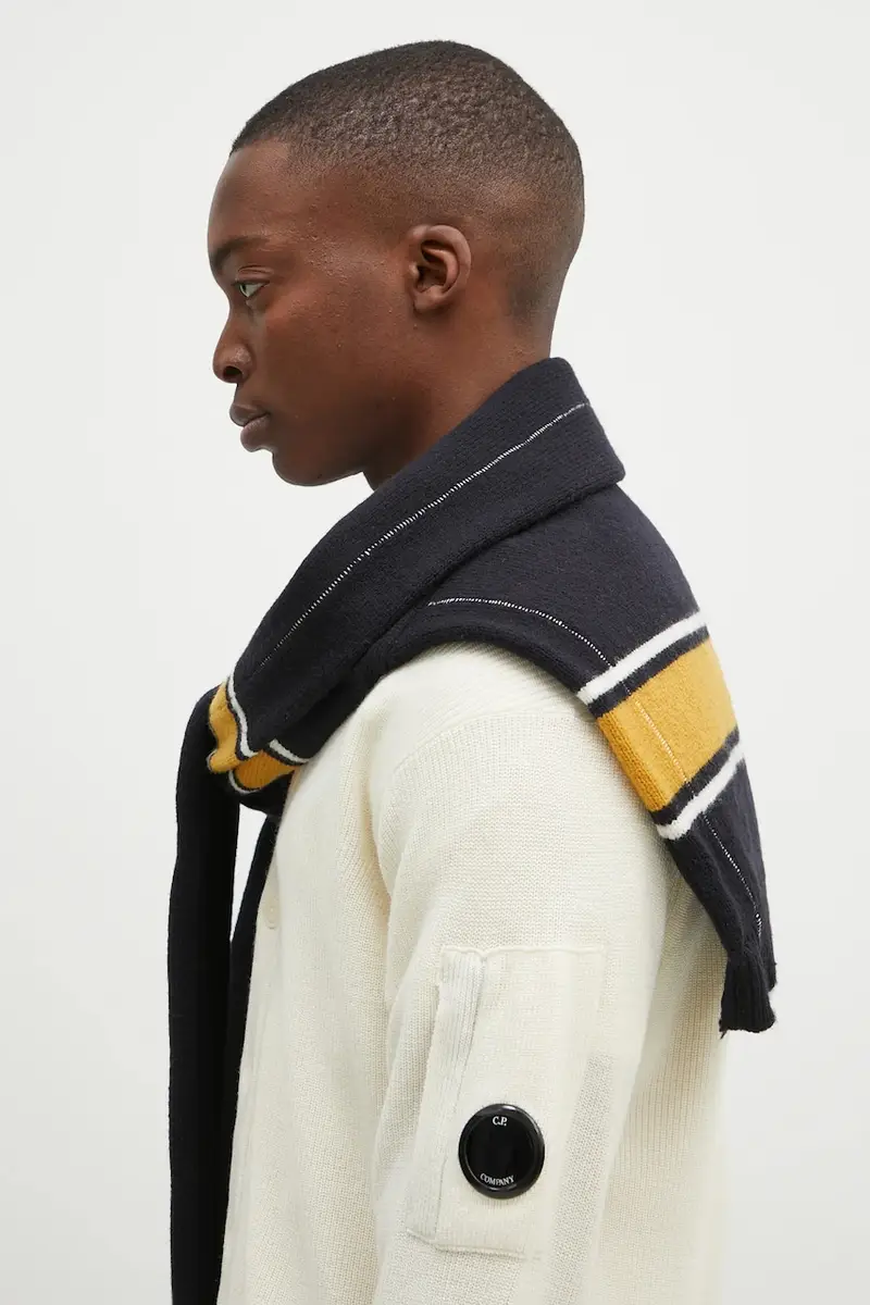 sciarpa in lana Knit Sweater Scarf colore blu navy BMMA002F24KNI0011010