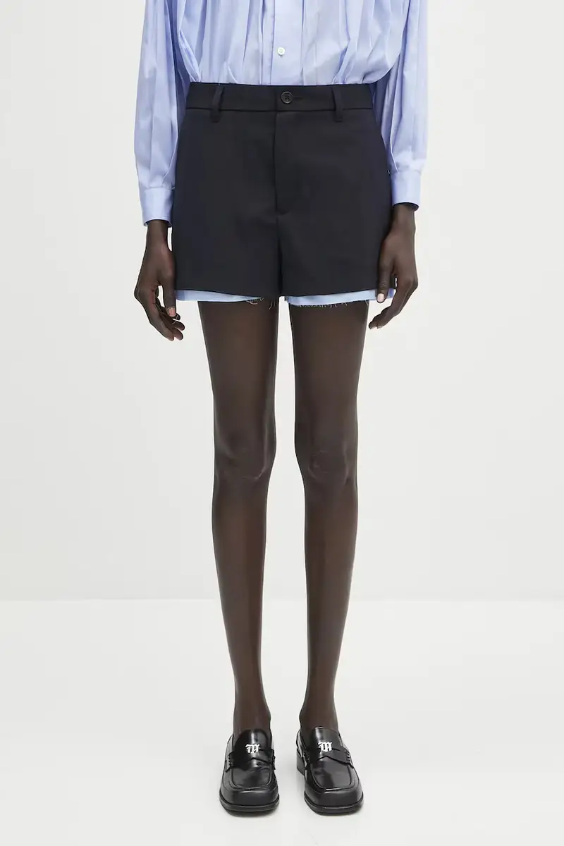 shorts con aggiunta di lana Layered Suit Short Pants colore blu navy 12115378