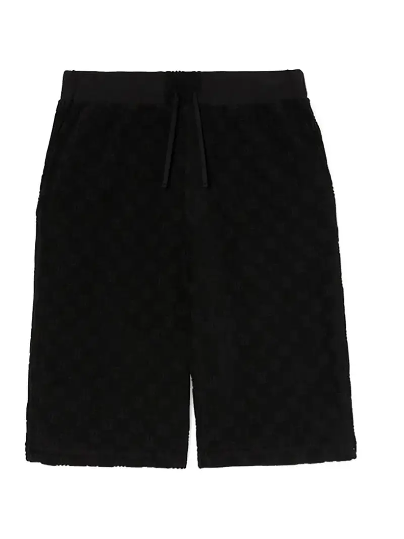 Shorts in felpa con logo in cotone Nero