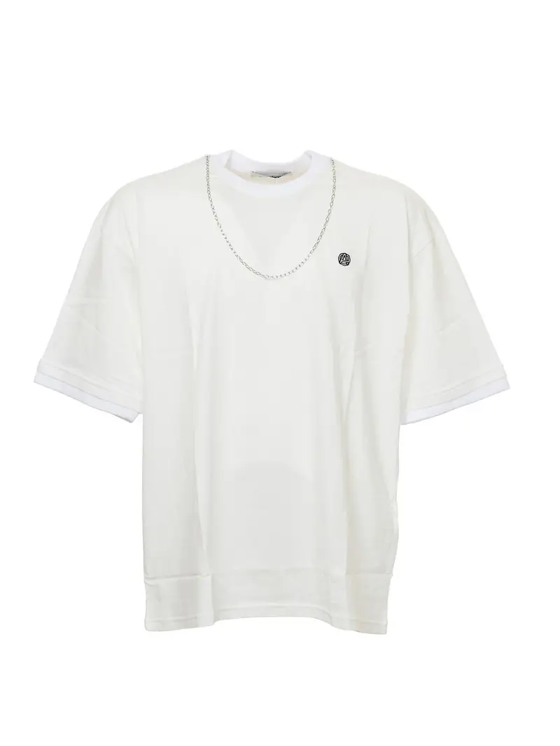 T-shirt Chain Collar bianca Bianco