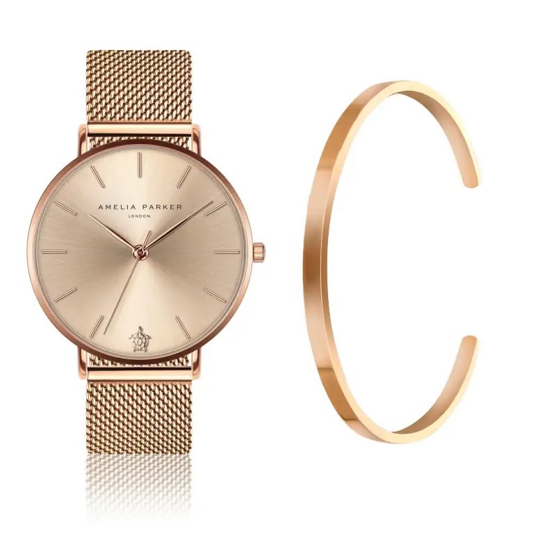 Orologio e bracciale da donna Amelia Parker Gold Sky