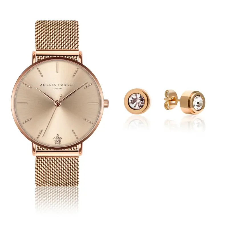 Orologio e bracciale da donna Amelia Parker Gold Sky