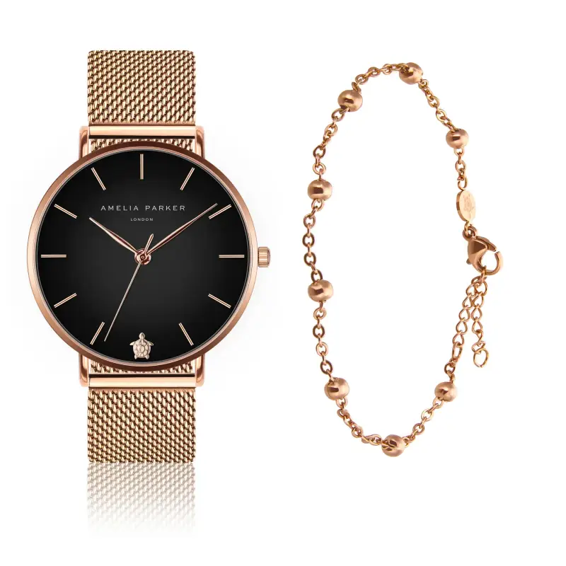 Orologio e bracciale da donna Amelia Parker Midnight Moon
