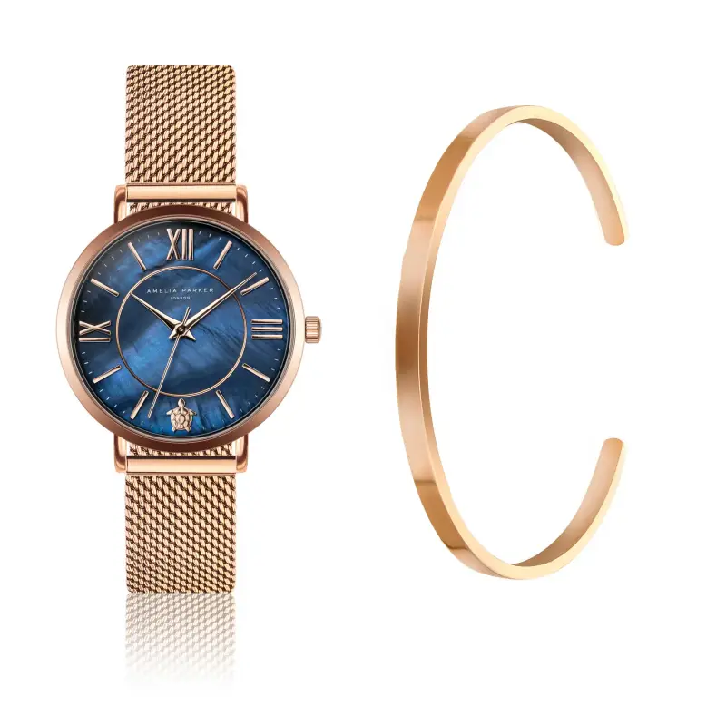 Orologio e bracciale da donna Amelia Parker Petite Blue