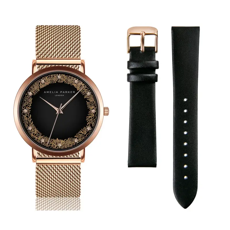 Orologio e cinturino da donna Amelia Parker Coral
