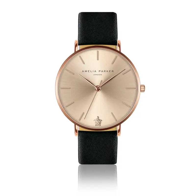 Orologio in pelle da donna Amelia Parker Gold Sky