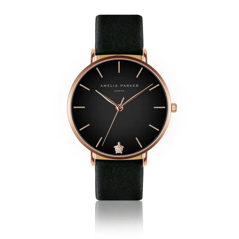 Orologio in pelle da donna Amelia Parker Midnight Moon Black