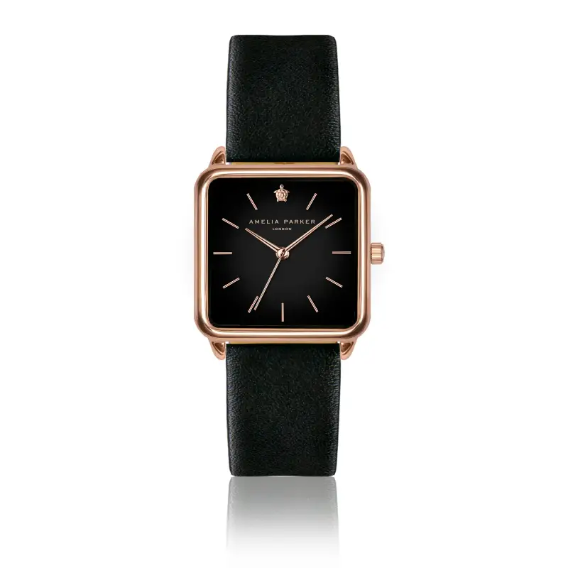 Orologio in pelle da donna Amelia Parker Night Plaza Black