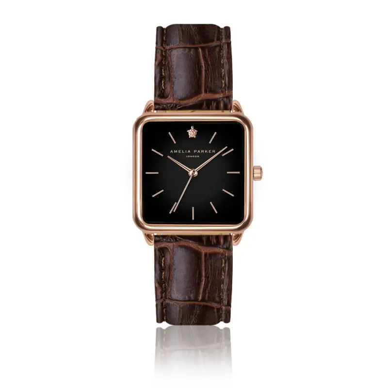 Orologio in pelle da donna Amelia Parker Night Plaza Brown